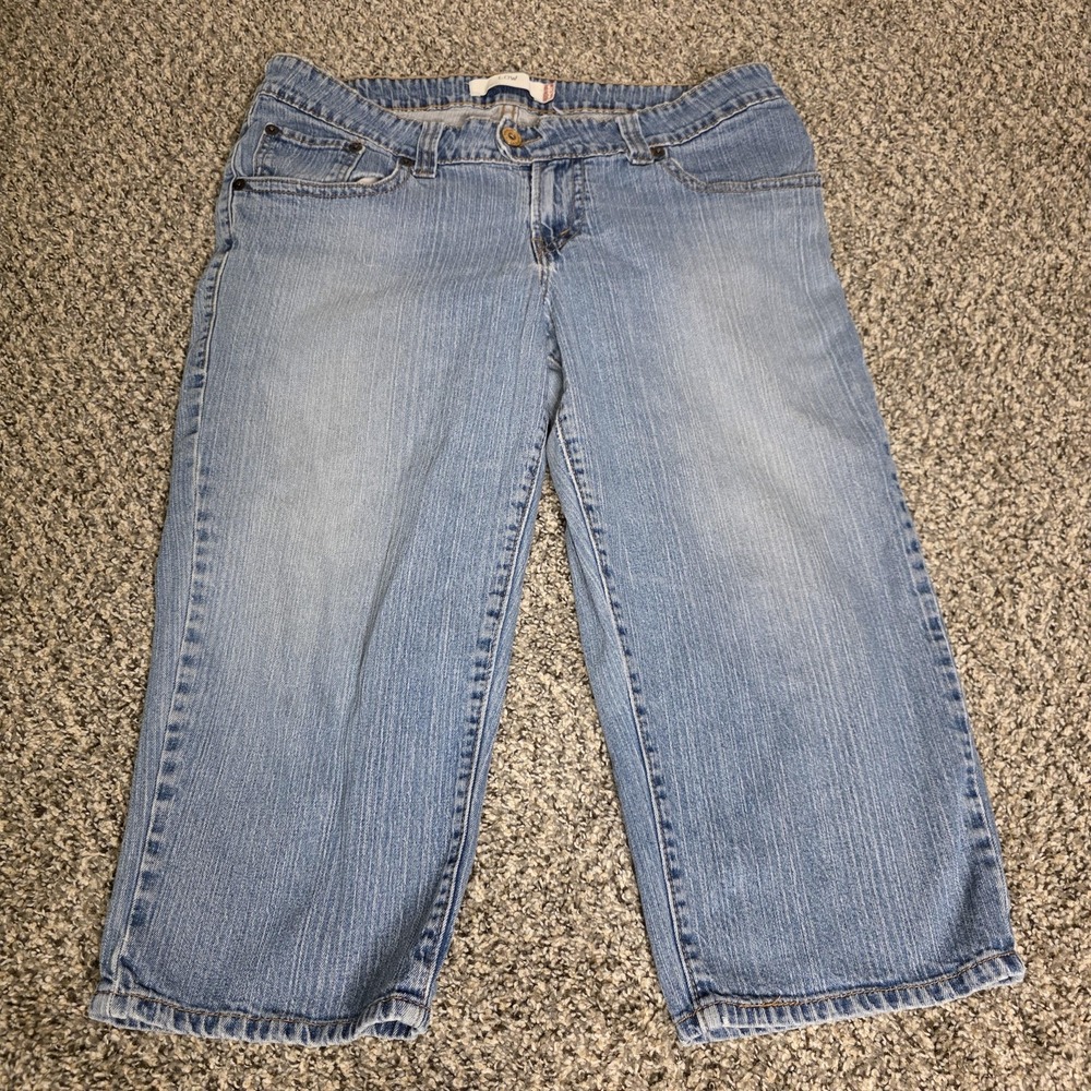 Levis Low Jeans Womens 37x21 Blue Capri Cropped Denim Light Wash Casual